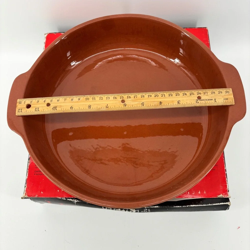 Boston Warehouse 12‎ Inch Terra Cotta Paella Dish Vintage 1992 Cazuela 09-134